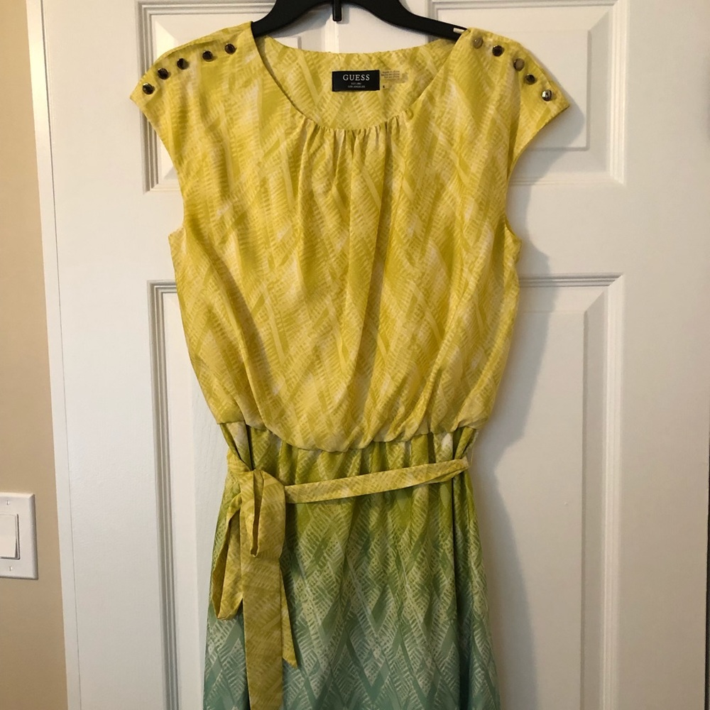 Guess Yellow Ombré Dress